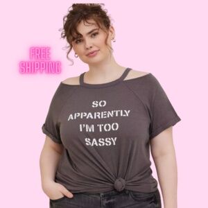 Torrid Triblend Cold-Shoulder Classic-Fit Top – Size 6